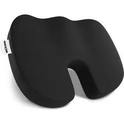 NEOLYMP Orthopädisches Sitzkissen 3 Härtegrade - Memory Foam Kissen, Größe Soft 50 - 80 kg in Schwarz Schwarz