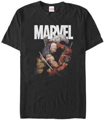 Men's Big & Tall Deadpool Fight by Mad Engine in Black (Size LT)