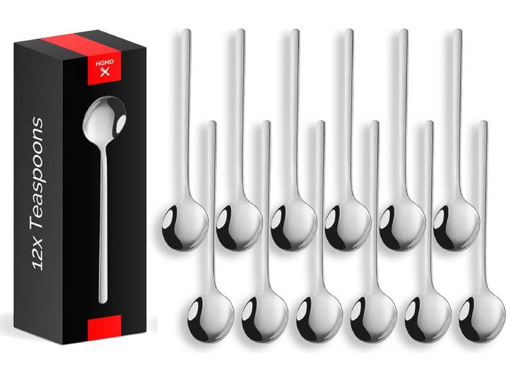 HGMD Theelepels - 12 stuks - 13cm - Theelepeltjes - Koffielepels - Koffielepeltjes - RVS