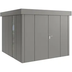 Hörmann Metall-Gerätehaus "Juno" mit Flachdach, JFD10 - Design, 262 x 262 cm (B x T),graualuminium,