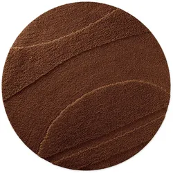 WECONhome Badteppich Marc nuss braun 80 cm rund