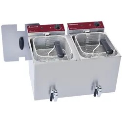 Elektro Tischfriteuse 2x 8 Liter + Ablasshahn (F8E/D2)