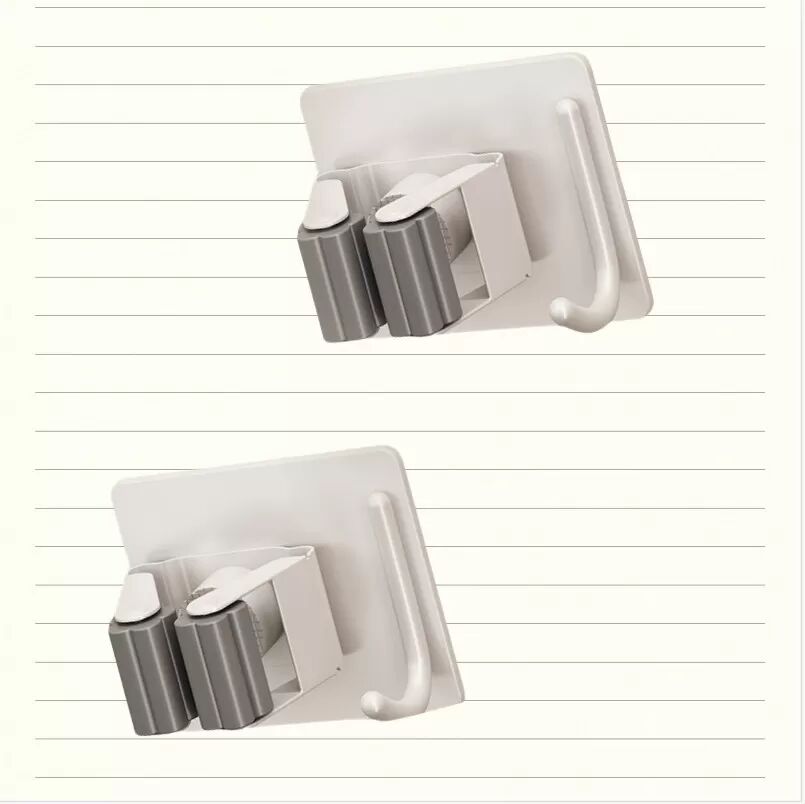 INF Gunmetal Mopphalter - Sichere & stilvolle Aufbewahrung (2er-Pack) Weiß