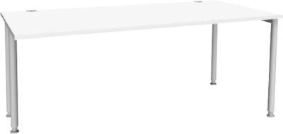 Schäfer Shop Genius Schreibtisch MODENA FLEX, Breite 1800 mm, einseitig verkürzt, weiß