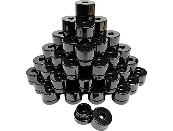 POP-VAC 50 Stück nachfüllbare Aufbewahrungsbehälter mit Vakuumversiegelung für Kräuter, Blumenpulver, Gewürzkonzentrate, 4 ml, Schwarz, Modern, Klein, Lebensmittelbehälter-Sets mit Schraubverschluss