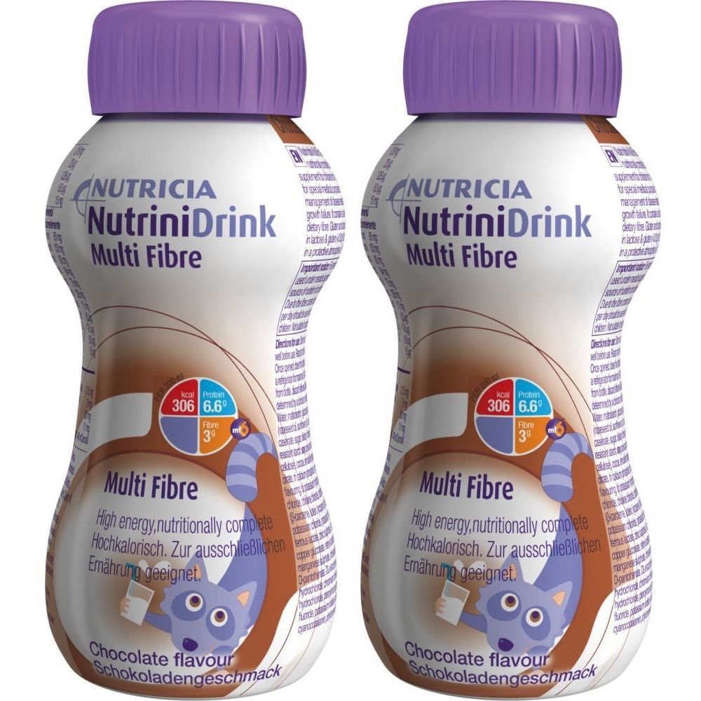 2x Nutrinidrink MultiFibre Schokaladengeschmack 2x32x200 ml Flüssigkeit