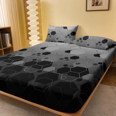 Uplift Essentials Simple Modern Geometry Printed Matte Fitted Sheet Bedroom Bed Cover (Pillowcases Not Included) 47.24 78.74 In