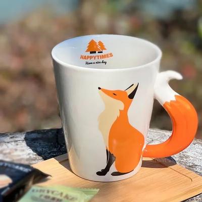 Inspired Finds Cute 3D Fox Ceramic Mug 360ml Cartoon Animal Coffee Cup Cute 3D Fox Ceramic Mug 360ml Cartoon Animal Coffee Cup