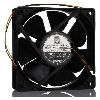 RS PRO DC fan, alarm, 120x32mm 181.9cu.m/h 24V (120 mm) (1444132)