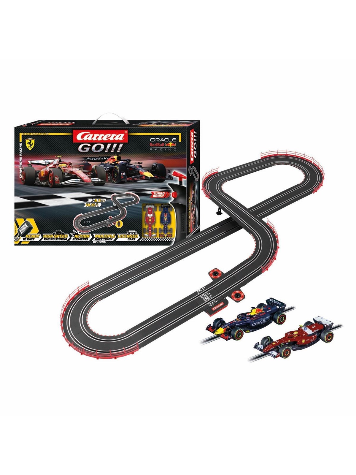 Carrera GO!!!GO!!! Race Track - Champion's Racing M. Verstappen No. 1 vs. L. Hamilton No. 44
