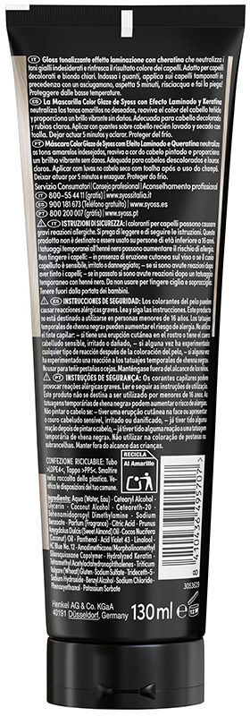 Syoss Color Glaze máscara de coloração matificante com efeito laminado #Loiro Platinado