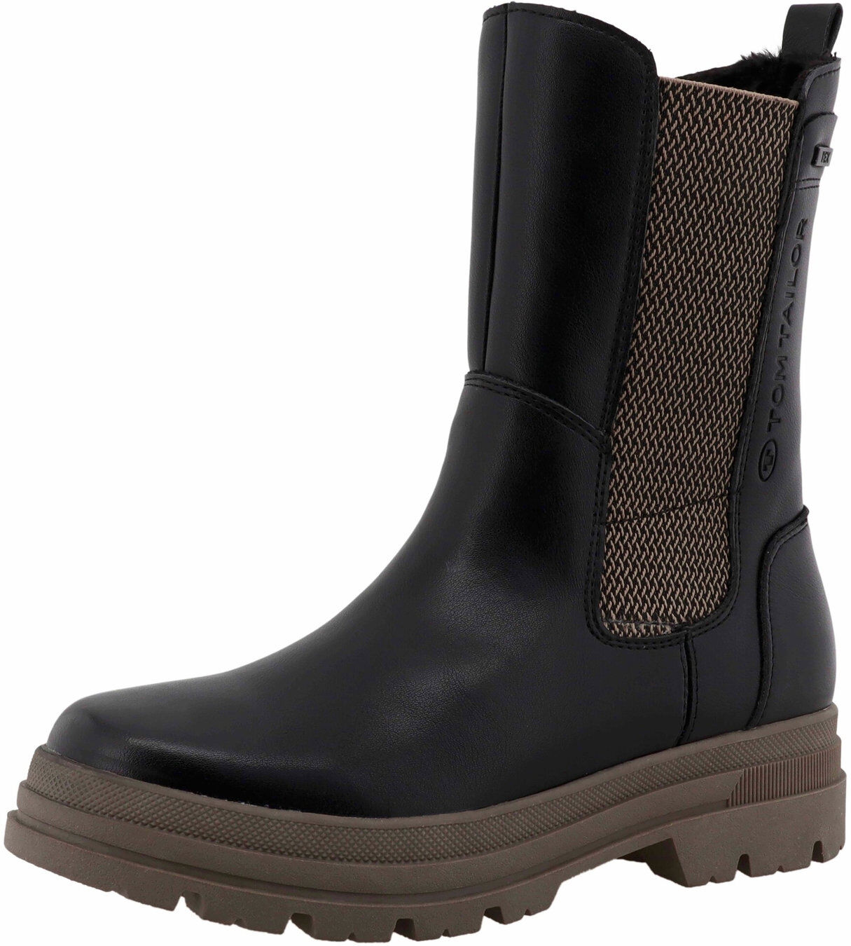 Tom Tailor Stiefelette mit farbiger Sohle - Damen - Gr. 42 - schwarz