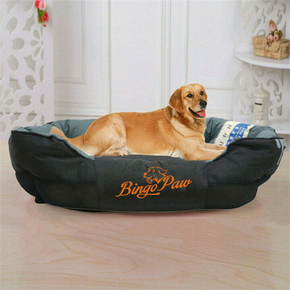 UNHO Oval Pet Bed Black 26cm H x 130cm W x 90cm D