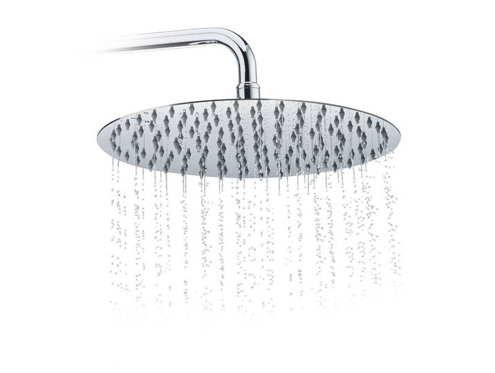 Relaxdays Duschkopf Silber Regendusche 300 mm, Silberfarben, Metall, 30x3.5x30 cm, Badezimmer, Waschbecken & Armaturen, Duschköpfe & Duschschläuche
