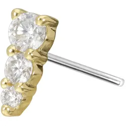 14 Karat Gold Aufsatz mit Titan Push Pin MOISSANIT-EISZAPFEN