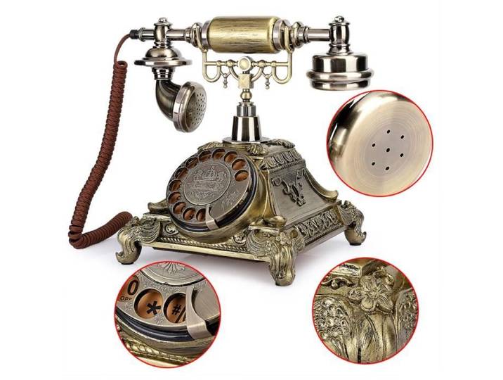 Shipenophy Téléphone Vintage Turntable Vinyle Résine Epoxy Décoration Européenne
