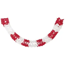VEPATIM 2 Girlande aus Papier rot/weiss schwer entflammbar Ø14.5cm 3.6m