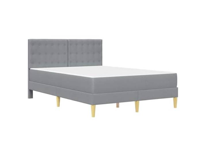 KTHLBRH Doppelbett 140 x 190 cm mit Matratze Hellgrau Strapazierfähiges Sperrholz, weiches Kopfteil, geräumiger Bettkasten, einfache Montage