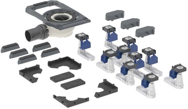 Geberit Duofix Duschwannenablauf 551554001 mit 10 Füßen, Sperrwasserhöhe 50mm