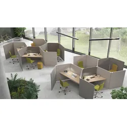 4er Arbeitsplatz mit Akustikpaneelen BG-Line