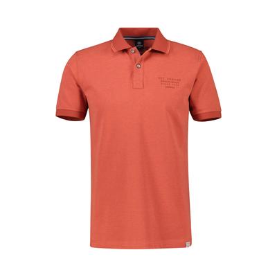 Poloshirt LERROS "Poloshirt in Melange Optik", Herren, Gr. 6XL, rot (deep coral rot), 100% Baumwolle, ohne Ausschnitt, Shirts