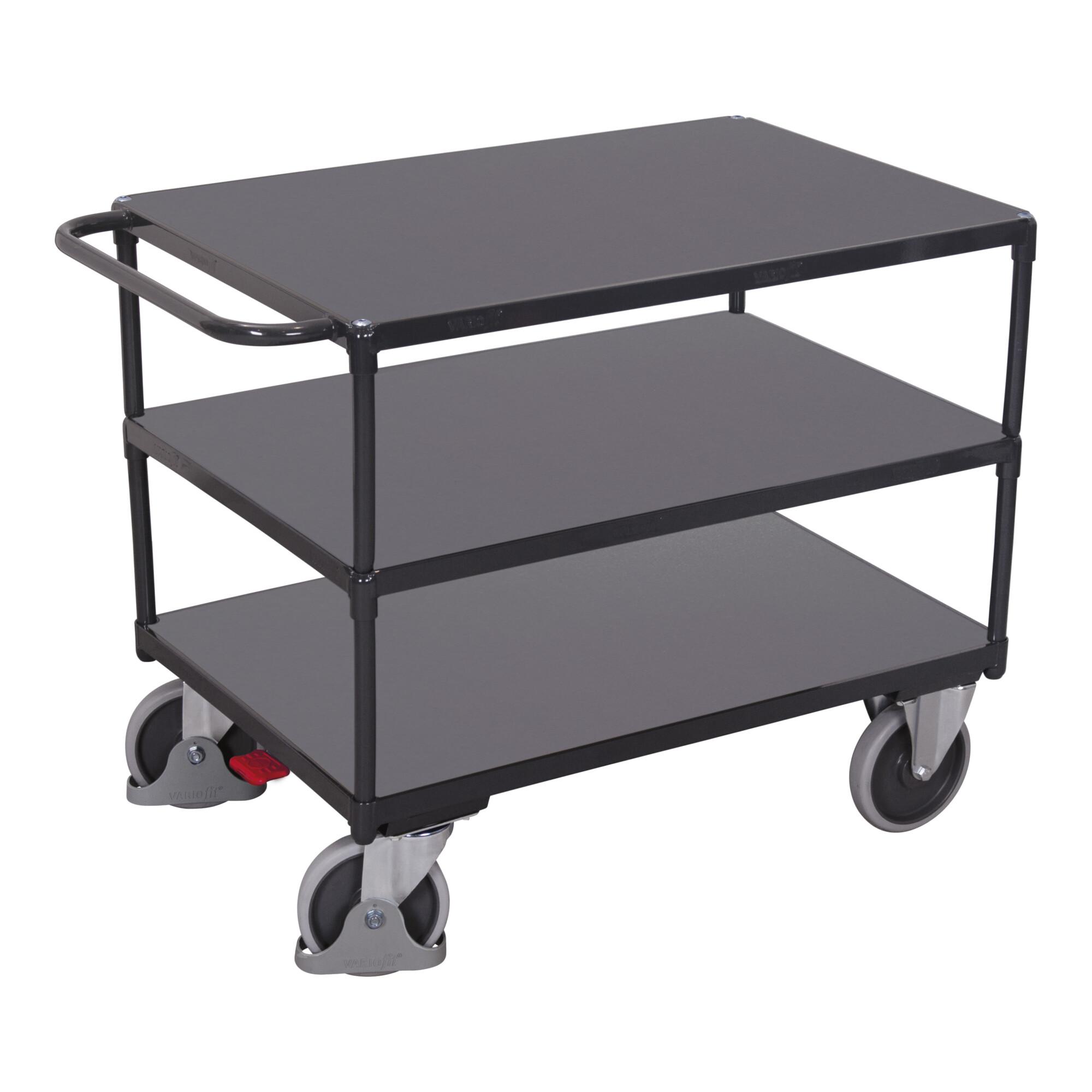 VARIOfit Tischwagen schwer 3 Ladeflächen RAL 7016 (sw-800.600/AG)