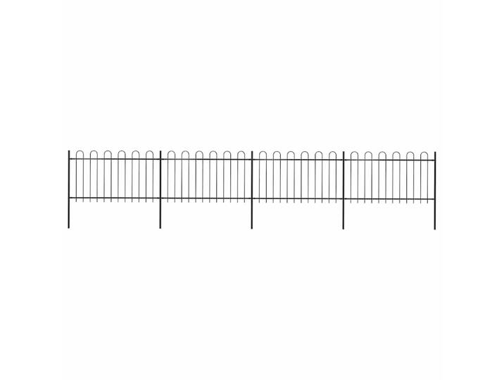vidaXL Gartenzaun mit Rundbogen Stahl 671 x 100 cm Schwarz