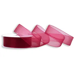 Creativery 25mm Organzaband 25m Chiffonband Schleifenband Geschenkband Deko Stoffband Bordeaux