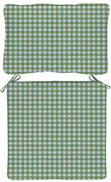 Replacement Seat and Back Cushion with Zipper - 26x42 - Box Edge, Gale Gingham Cornflower - Ballard Designs