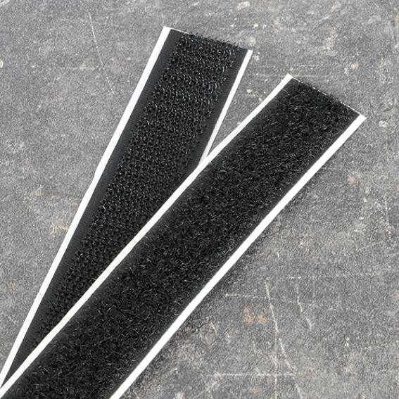 SPRINTIS 100 paire - Découpes de bande auto-agrippante, adhésif, crochet et boucle (par paire) noir   20 x 150 mm, nylon, polyester