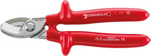 Stahlwille 6630 7 220 KABELSCHERE VDE 220MM 66307220 Kabelschere Geeignet für (Abisoliertechnik) Alu- und Kupferkabel, ein- und