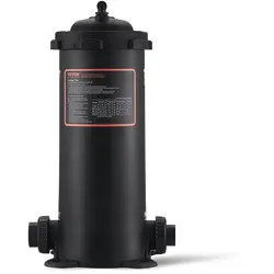 VEVOR Kartuschen-Poolfilter 380 x 380 x 710 mm Einbau-Poolfilter, oberirdisches Schwimmbad-Filtrationsfiltersystem mit Upgrade-Filter und auslaufsicherem Gehäuse für Whirlpools Spa aufblasbare Pools