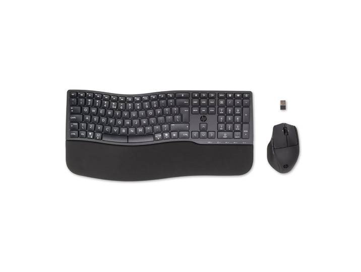 HP Ensemble clavier et souris double mode 680 Comfort, Taille réelle (100 %), Sans fil, RF sans fil + Bluetooth, QWERTY, Noir, Souris incluse 8T6L6AA#