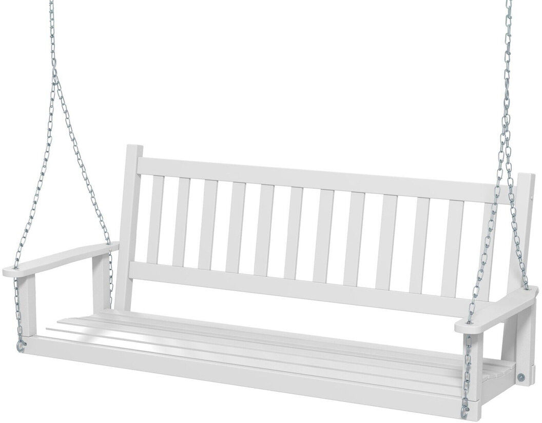 ClassicLiving Sluss Solid Wood Hanging Porch Swing White 168 cm