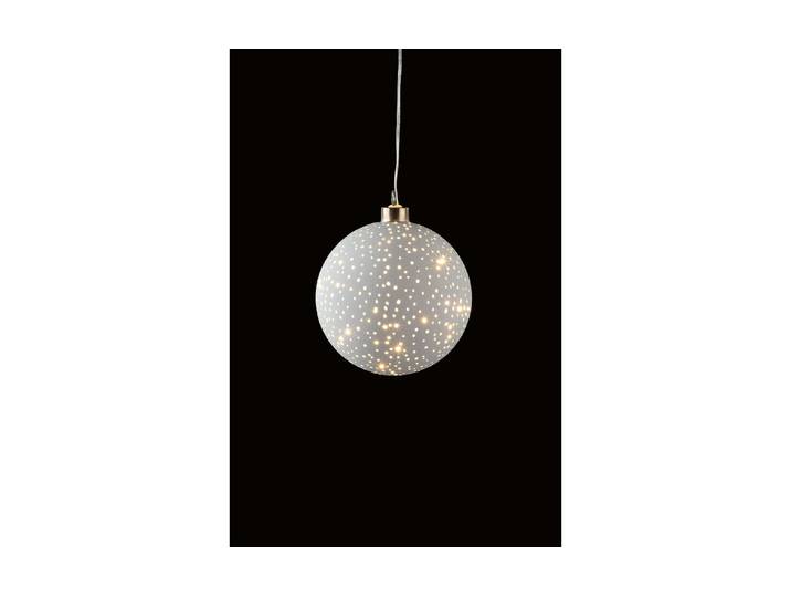 Dekohänger STT Hänger Glamour Ball M, Ø 12 cm , weiss (weiß), H:12cm Ø:12cm, Glas, Dekohänger, Dekohänger