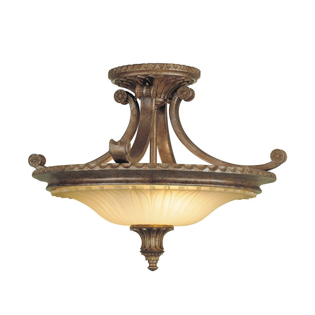 FEISS Stirling Castle plafondlamp, brons/crème, 48 cm