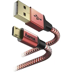 Hama USB A - Micro USB Reflective (1.50 m, USB 2.0), USB Kabel