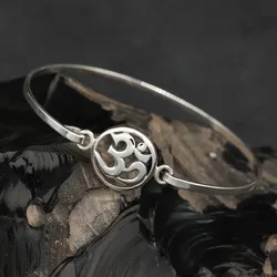 Drachensilber Om Armspange Damen Armschmuck 925 Silber Armreif - Silber