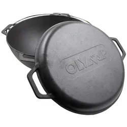Olymp Handels GmbH Kasan 12L Gusseisen Grillpfanne Deckel Camping Kazan Ø 41cm