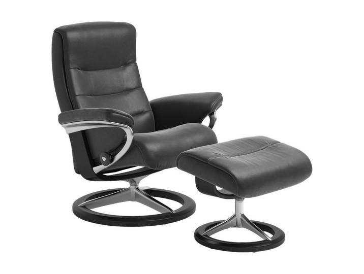 Stressless Relaxsesselset, Holz, Metall, Leder, Echtleder, Rindleder, Eiche, Schichtholz, Uni, 84x102x76 cm, Fussart wählbar, Lederauswahl, Wohnzimmer, Sessel, Relaxsessel