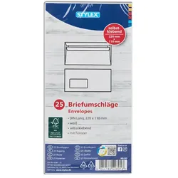 Stylex Briefumschläge mit Fenster 25 Stück FSC
