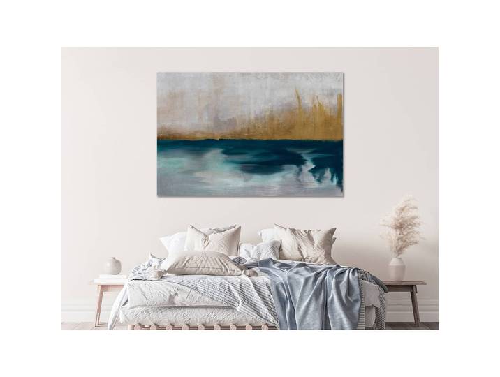Tableau déco Golden Grasses Lin Gris 120 x 80cm