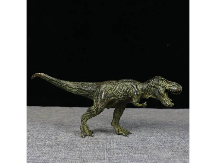 Ornement de dinosaure Tyrannosaurus rex en bronze antique, modèle de dinosaure miniature, décoration de bureau 31CM