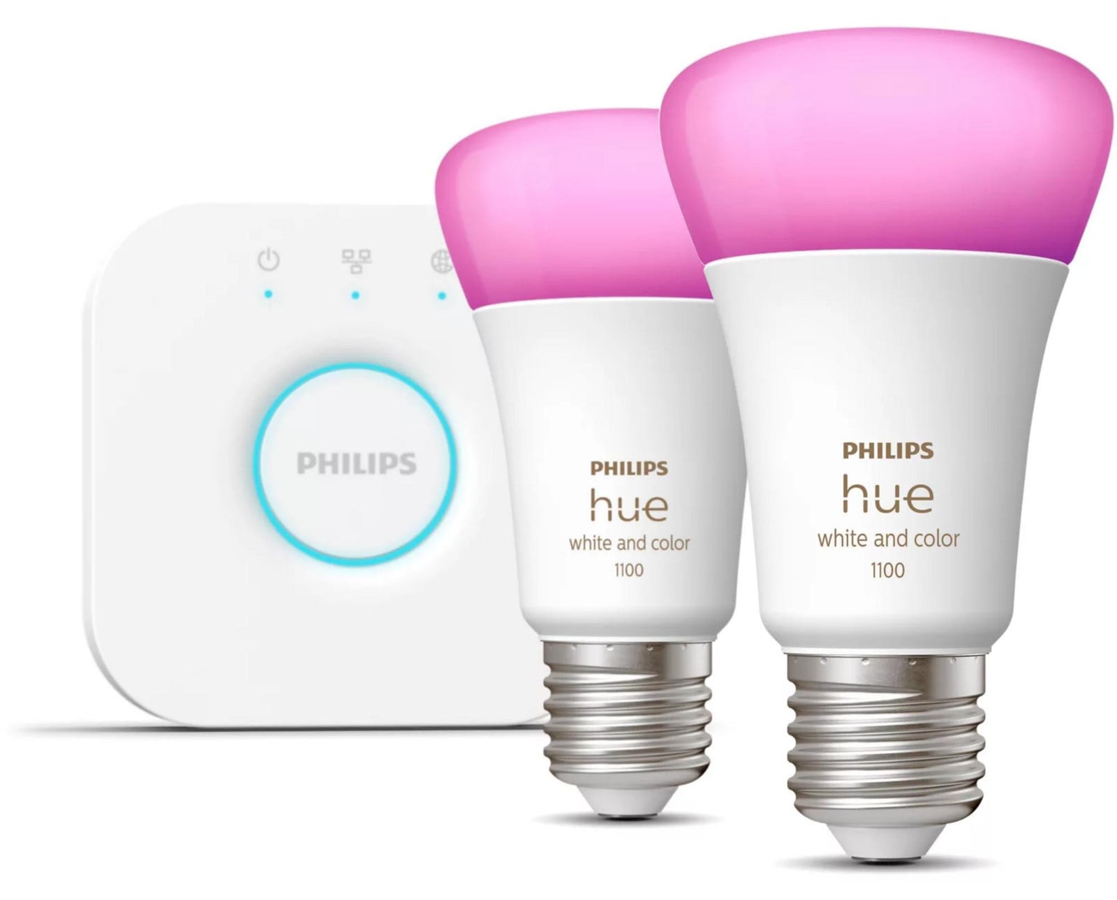Philips Hue Startpakket Sfeerverlichting, Wit & Kleur, E27, LED, 2 stuks
