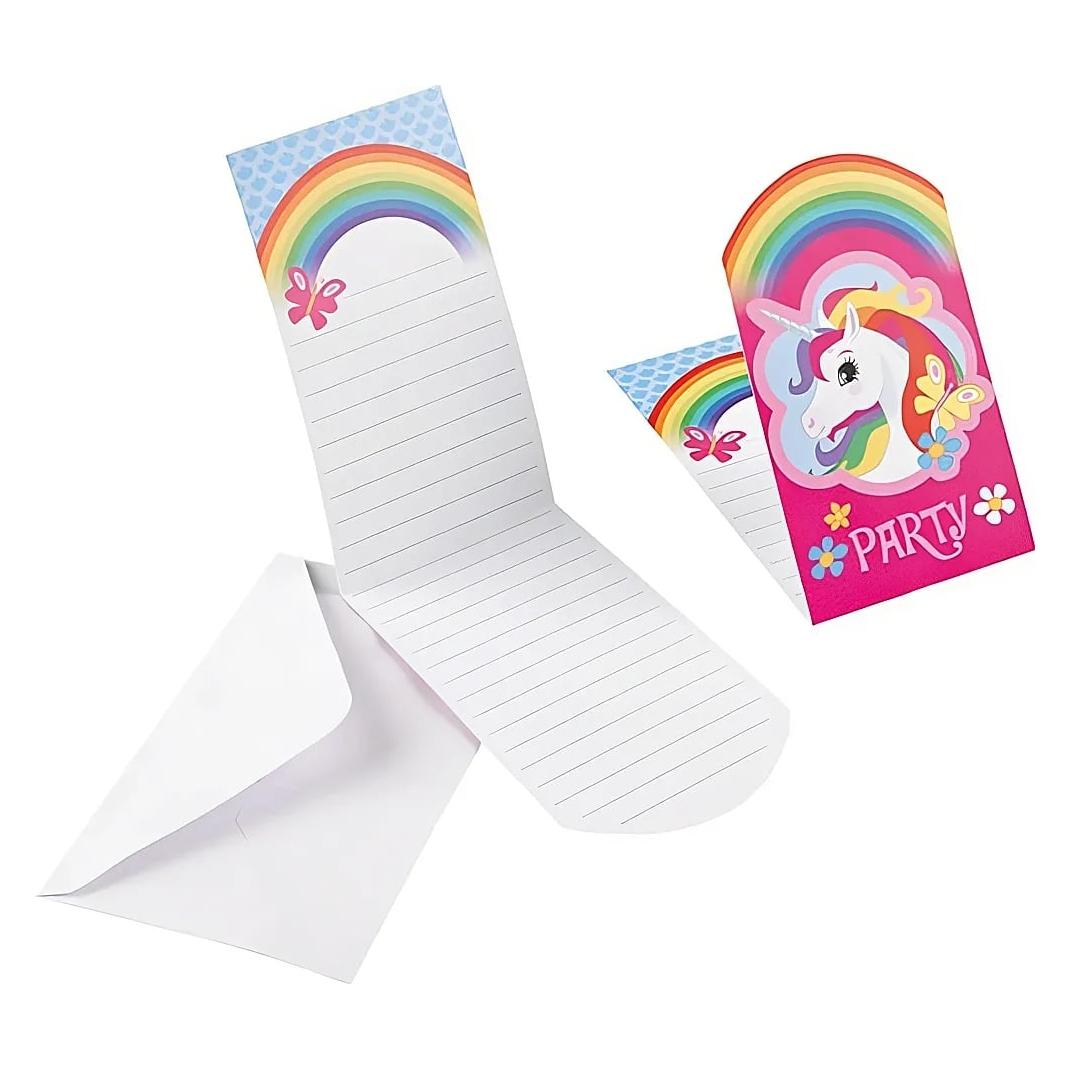 Amscan 8 Einladungs-Sets Einhorn (8 Stk.) (728.9902108)
