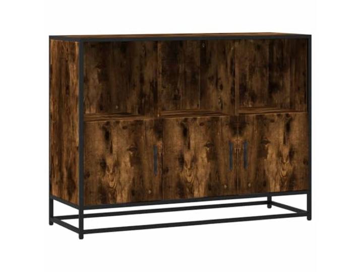 Sideboard Räuchereiche 100x35x76 cm Holzwerkstoff mit Metallgestell Holzwerkstoff, Metallgestell, Räuchereiche, Stauraum, Flurschrank, Küchenschrank, Badschrank