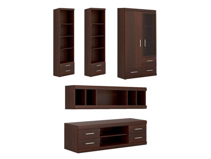 Feldmann-Wohnen Wohnzimmer-Set Imperial Nussbaum Imperial (5-teilig), Braun, 7 Schubladen, 270x195x45 cm, Wohnzimmer, Wohnwände