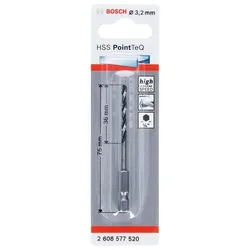 Bosch HSS PointTeQ HEX Metallbohrer DIN338 3,2mm, 1er VE, 2608577520