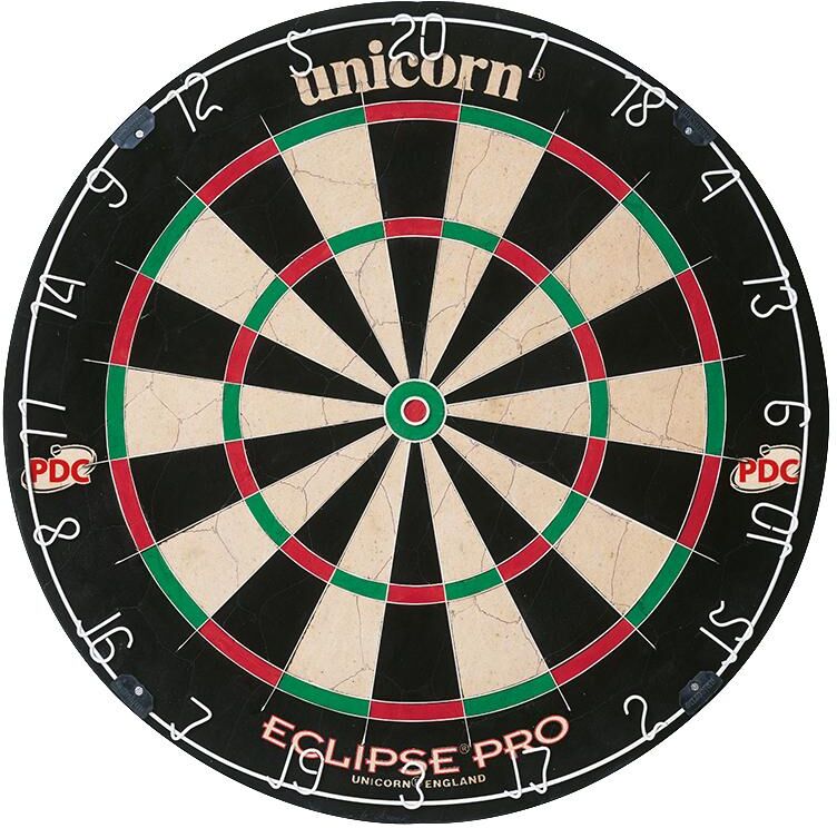 Dartscheibe UNICORN, bunt (schwarz, bunt), Zielscheiben, Sisal, Dartscheibe schwarz, bunt Einheitsgröße