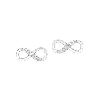 Paar Ohrstecker AMOR "Infinity / Unendlichkeitsschleife", silber (silber, 925, kristallweiß), Ohrringe, Damen, Silber 925 (Sterlingsilber), mit Zirkonia (synth.)